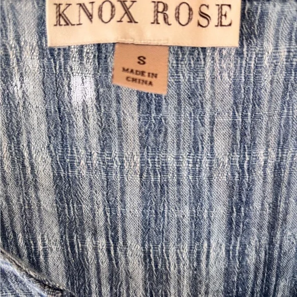 Knox Rose Blue Cotton Blend Peasant Blouse Small - Picture 8 of 8